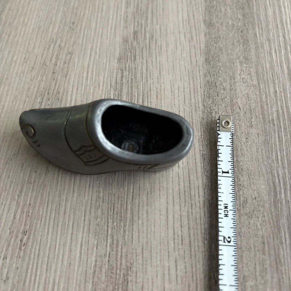 Vintage Pewter Dutch clog 2.75 inches long‎ Etching